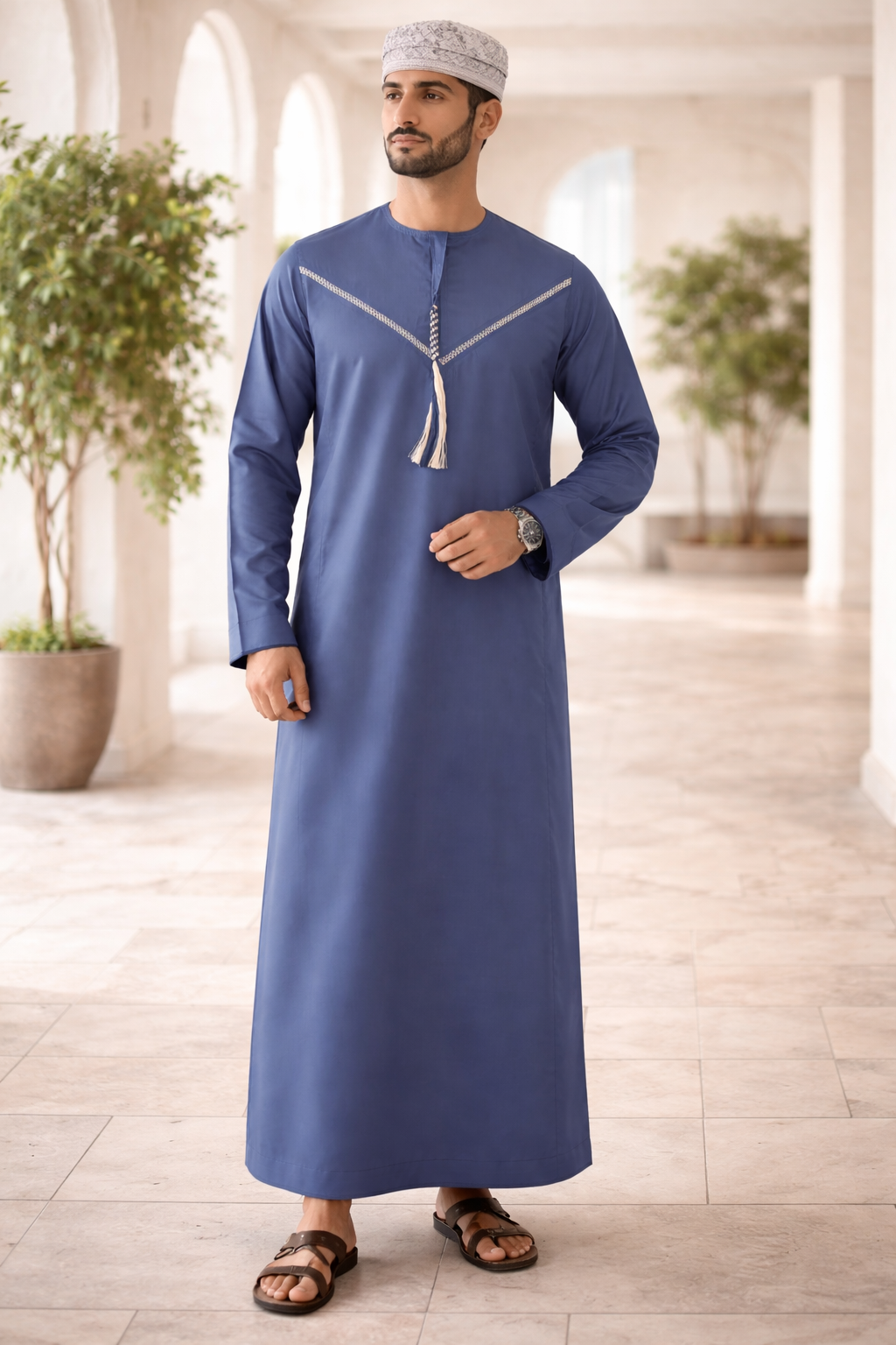 Luxury Omani Jubba in navy Blue