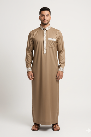 Designer Jubba with Printed Collar