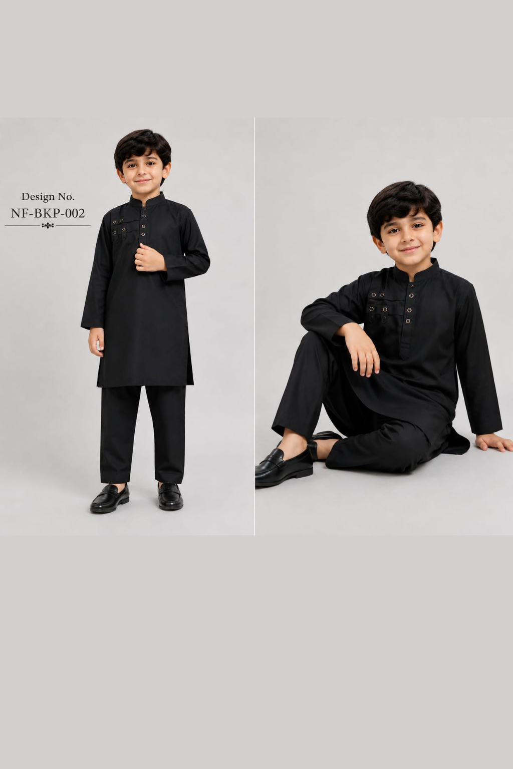 Classic black Kurta Pajama set for boys